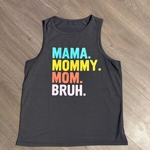 Women’s medium Tank Top with Colorful Text Gray